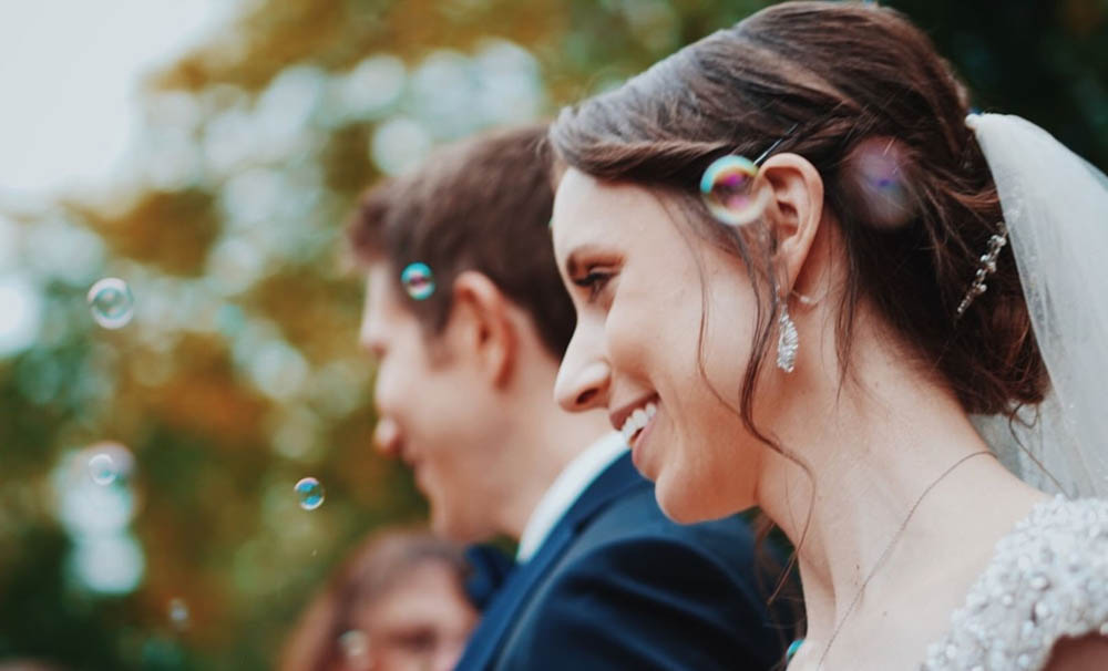 Couple with bubbles